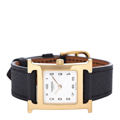 Hermes Stainless Steel Epsom 21mm Heure H Hour Quartz Watch Noir 3 of 8