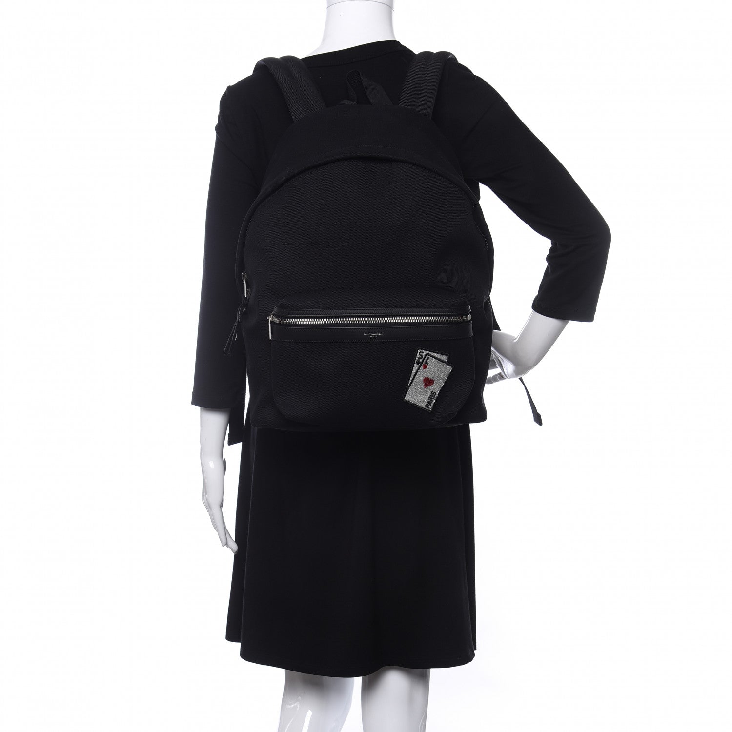 Saint Laurent Canvas SL Playing Cards City Backpack Black 2 of 9