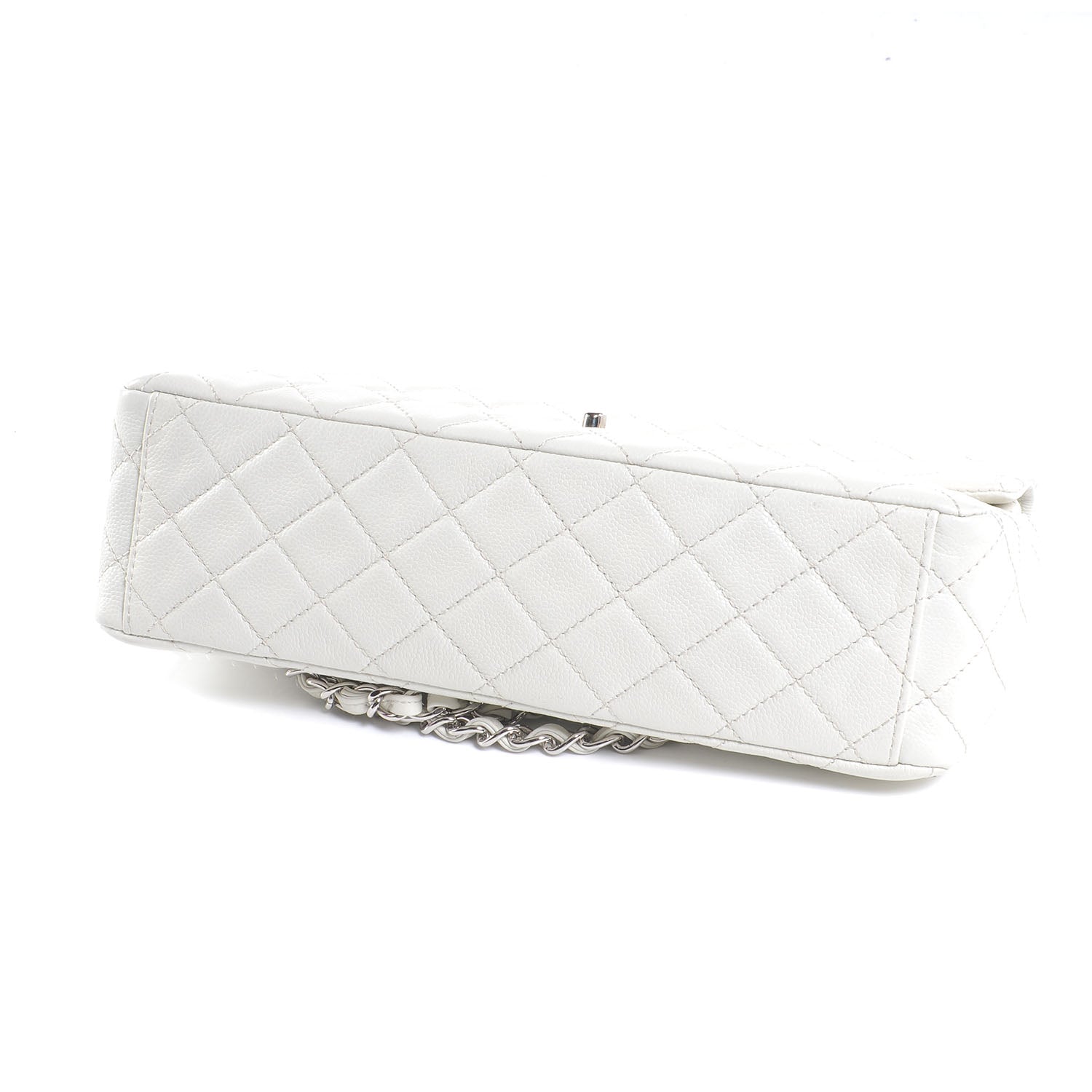 Chanel Washed Caviar Maxi Single Flap White 4 of 8