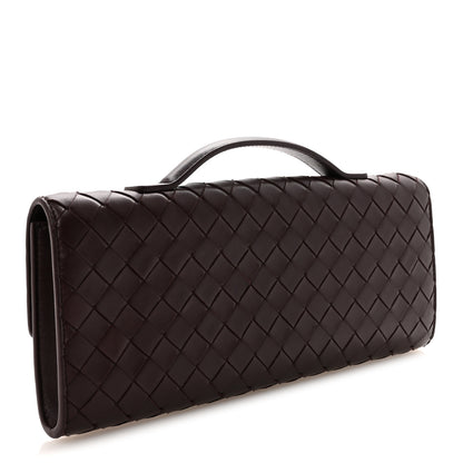 Bottega Veneta Nappa Intrecciato Long Andiamo Top Handle Clutch Dark Barolo 3 of 6