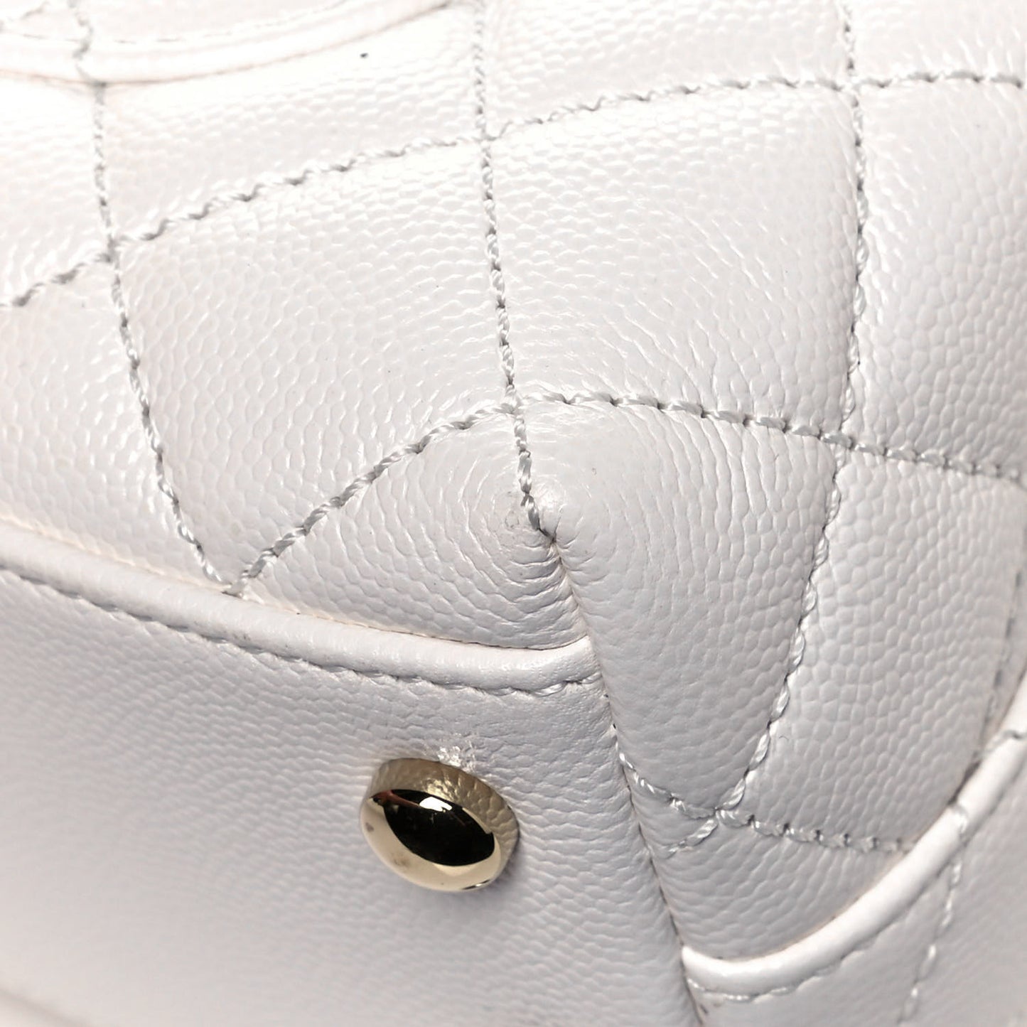 Caviar Quilted Extra Mini Coco Handle Flap White