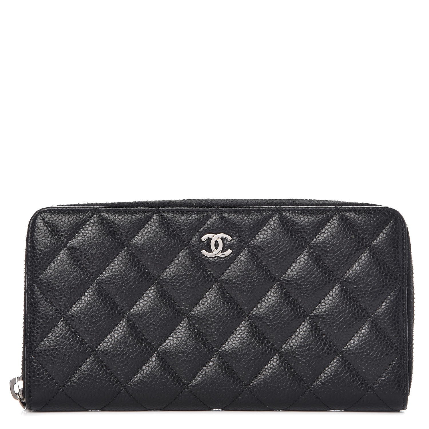 Chanel Caviar Quilted Large Gusset Zip Around Wallet Black 1 of 8