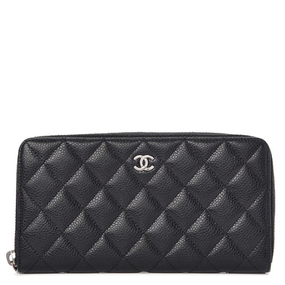 Chanel Caviar Quilted Large Gusset Zip Around Wallet Black 1 of 8