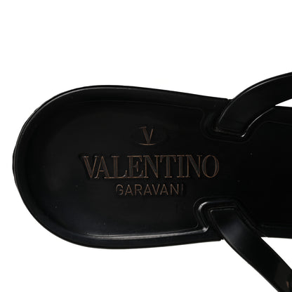 Valentino Garavani PVC Jelly Rockstud Bow Thong Sandals 41 Black 7 of 7