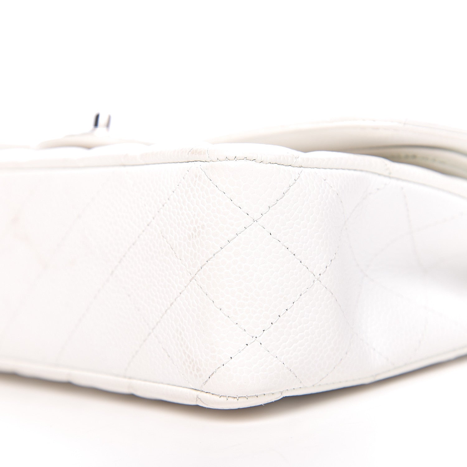 Chanel Caviar Quilted Medium Double Flap White 12 of 16
