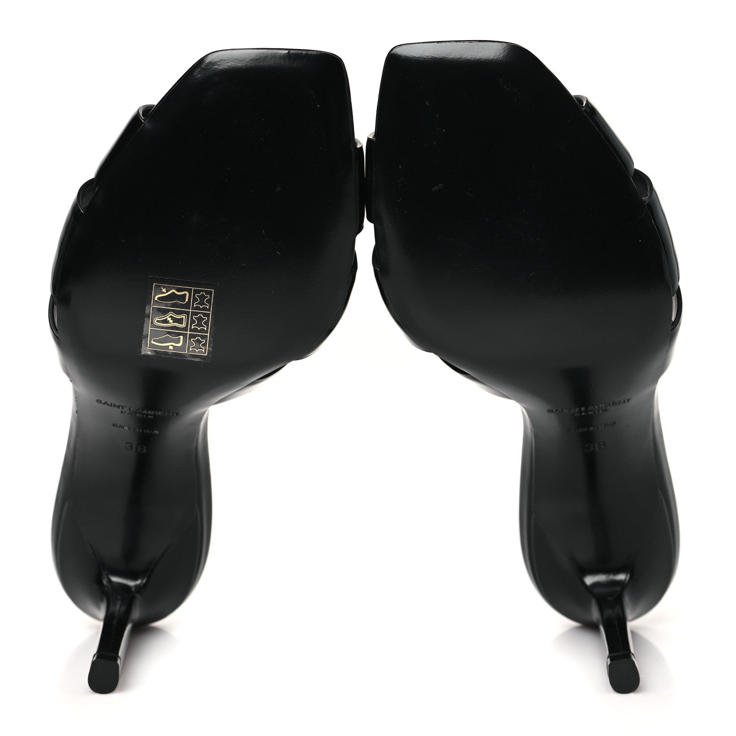 Saint Laurent Calfskin Tribute 85 Slide Sandals 38 Black 6 of 9