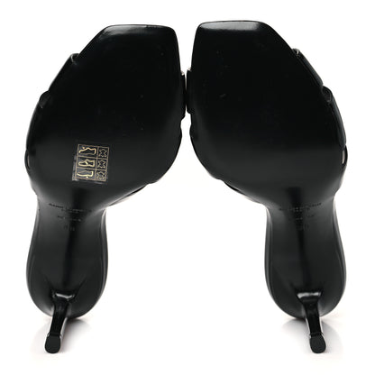 Saint Laurent Calfskin Tribute 85 Slide Sandals 38 Black 6 of 9