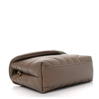 Saint Laurent Calfskin Y Quilted Monogram Toy Loulou Crossbody Bag Taupe 4 of 8