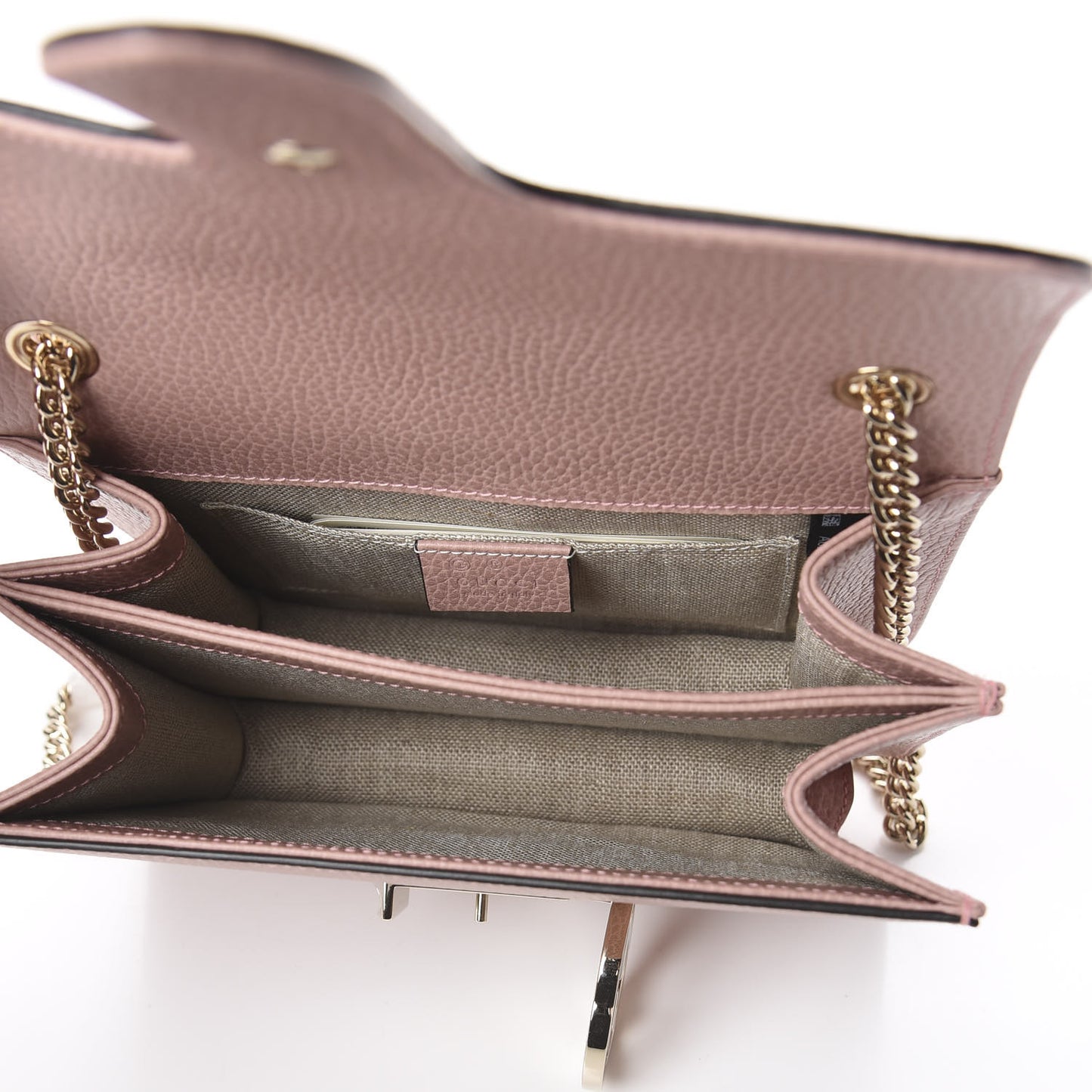 Dollar Calfskin Small Interlocking G Shoulder Bag Soft Pink
