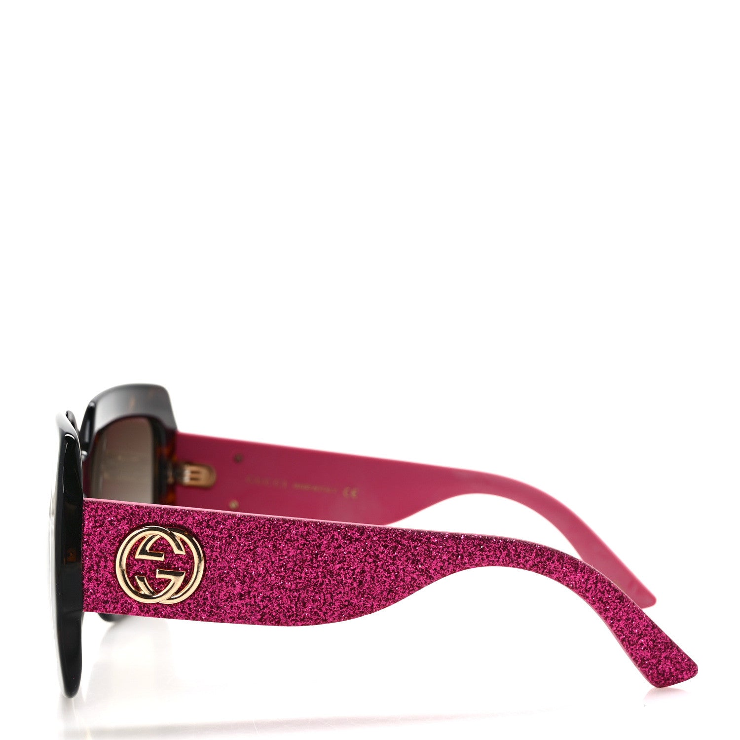 Gucci Square Frame GG0102S Sunglasses Glitter Pink Multi 3 of 7
