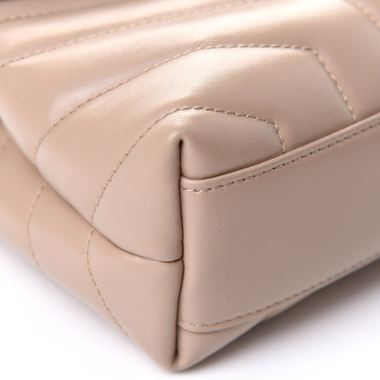 Saint Laurent Calfskin Y Quilted Monogram Toy Loulou Crossbody Bag Dark Beige 10 of 12