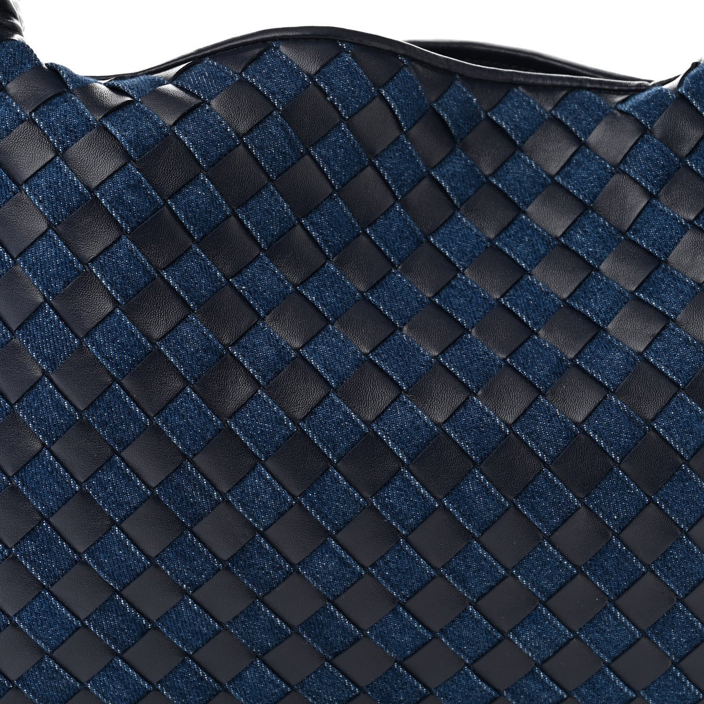 Denim Calfskin Intrecciato Small Hop Abyss Indigo
