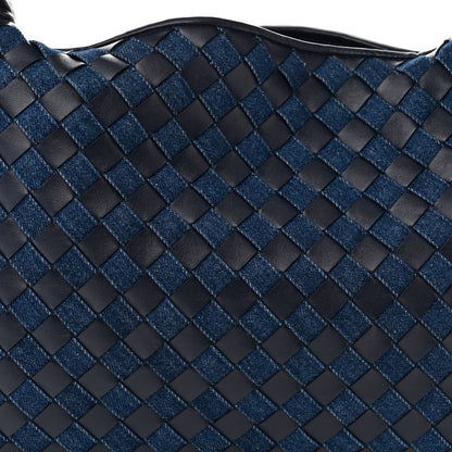 Bottega Veneta Denim Calfskin Intrecciato Small Hop Abyss Indigo 7 of 9