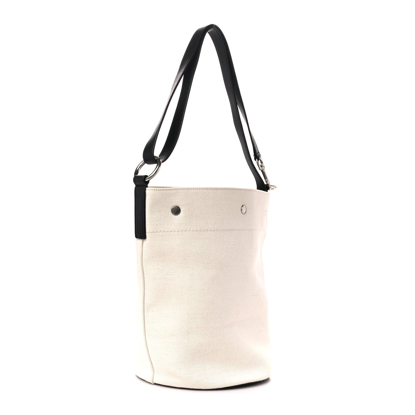 Linen Calfskin Rive Gauche Bucket Bag Greggio Natural