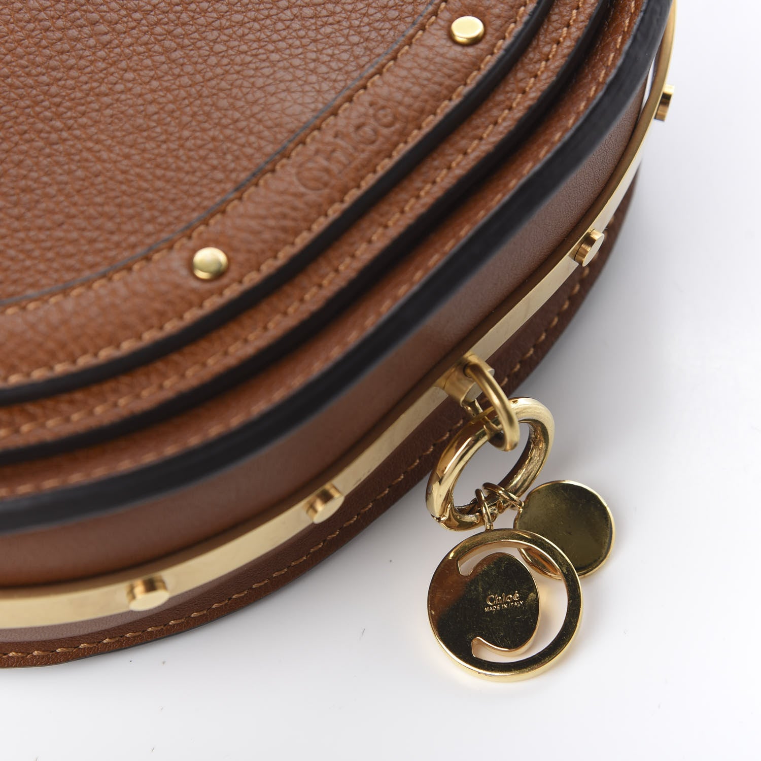 Chloe Calfskin Small Nile Bracelet Minaudiere Bag Caramel 14 of 14