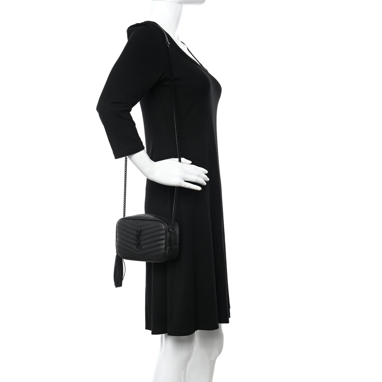 Grain De Poudre Matelasse Monochrome Monogram Mini Lou Camera Bag Black