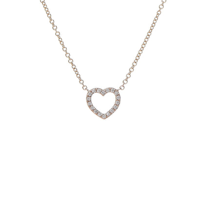Tiffany 18K Rose Gold Diamond Metro Heart Pendant Necklace 3 of 6