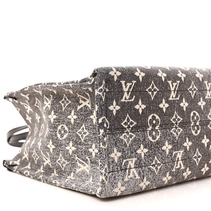 Louis Vuitton Monogram Jacquard Denim Onthego MM Gray 7 of 9