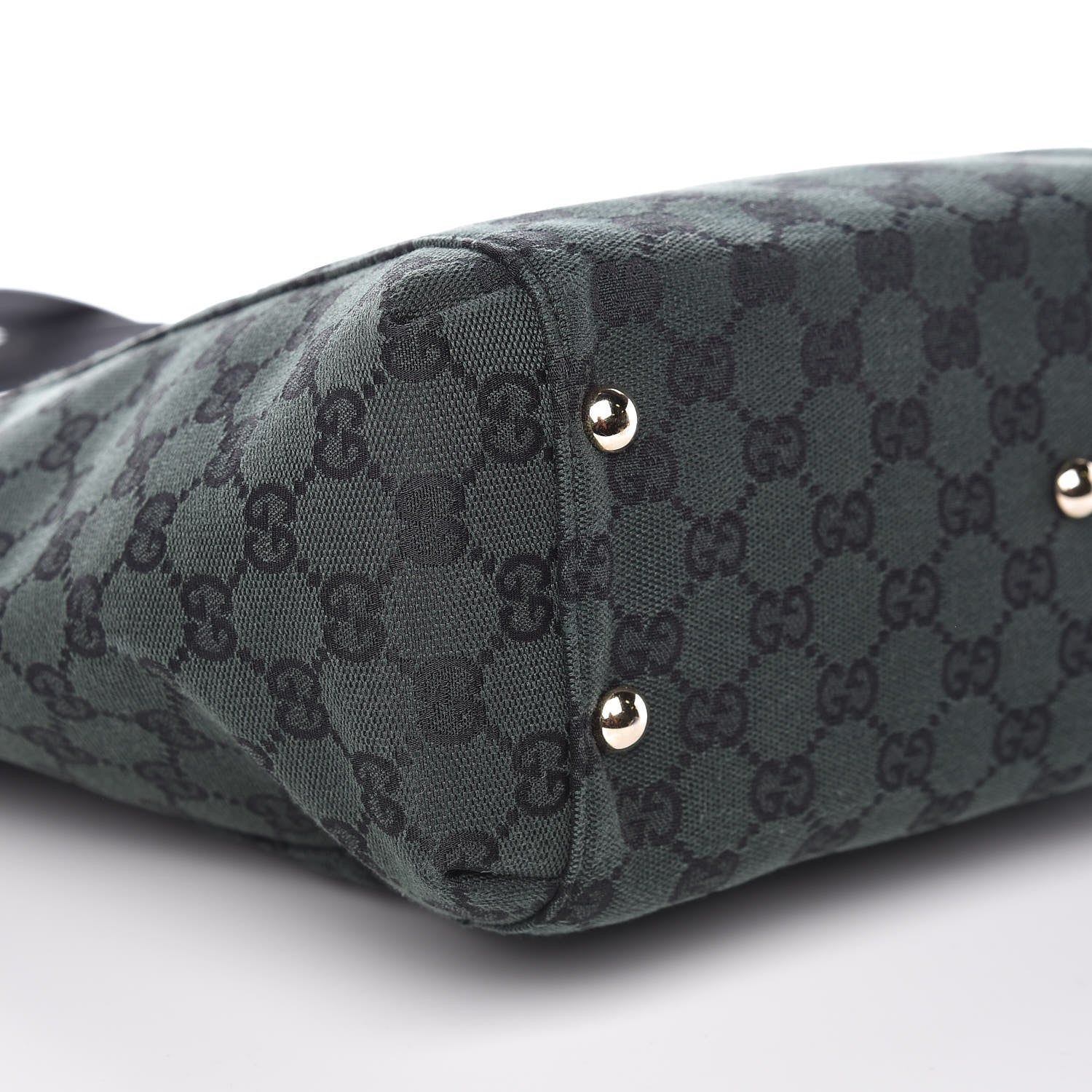 Gucci Monogram Crest Tote Green Black 5 of 9