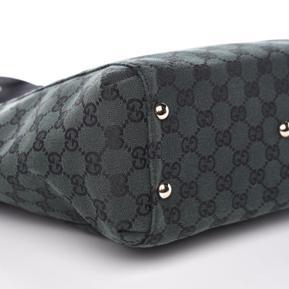 Gucci Monogram Crest Tote Green Black 5 of 9