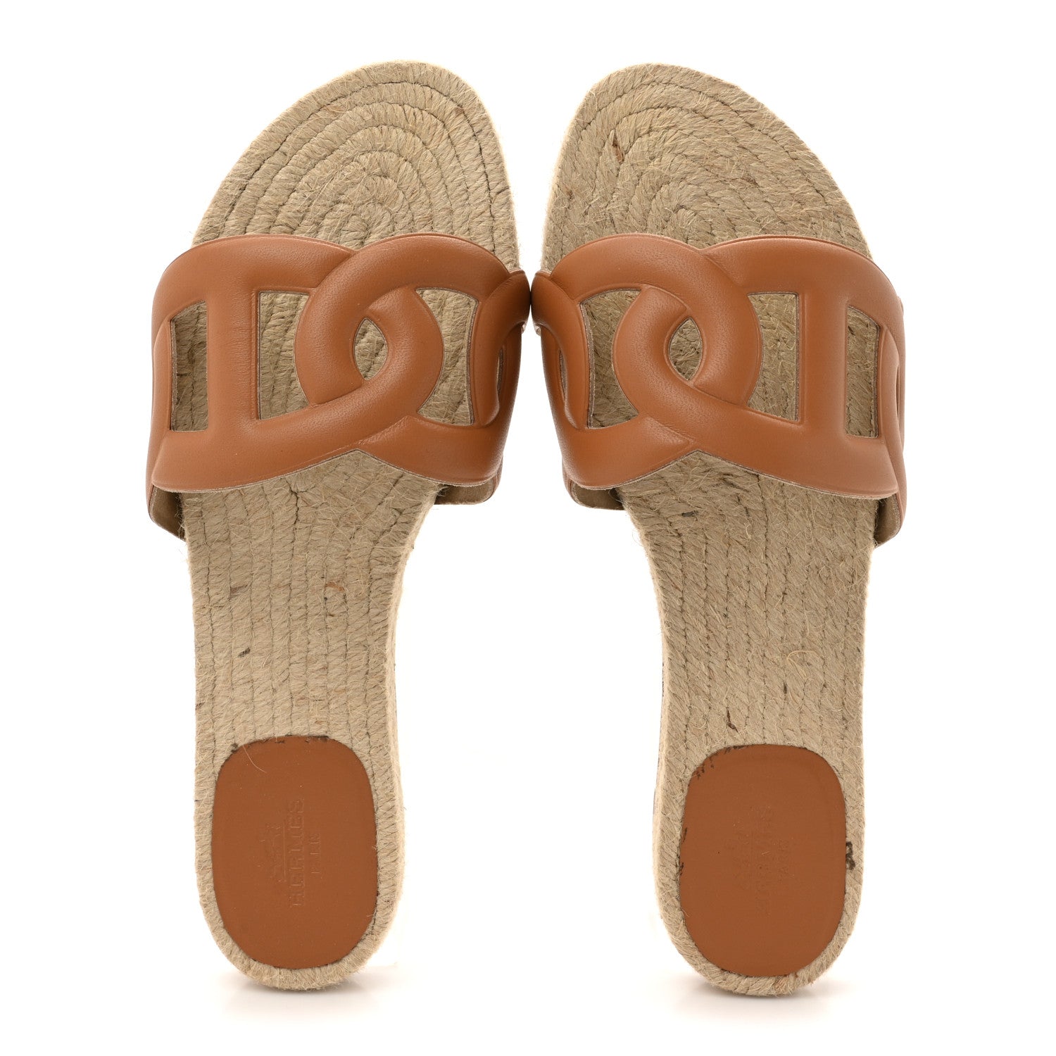 Hermes Nappa Famosa Espadrille Sandals 38 Naturel 2 of 9
