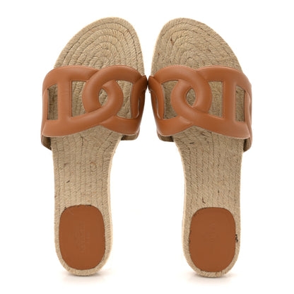 Hermes Nappa Famosa Espadrille Sandals 38 Naturel 2 of 9