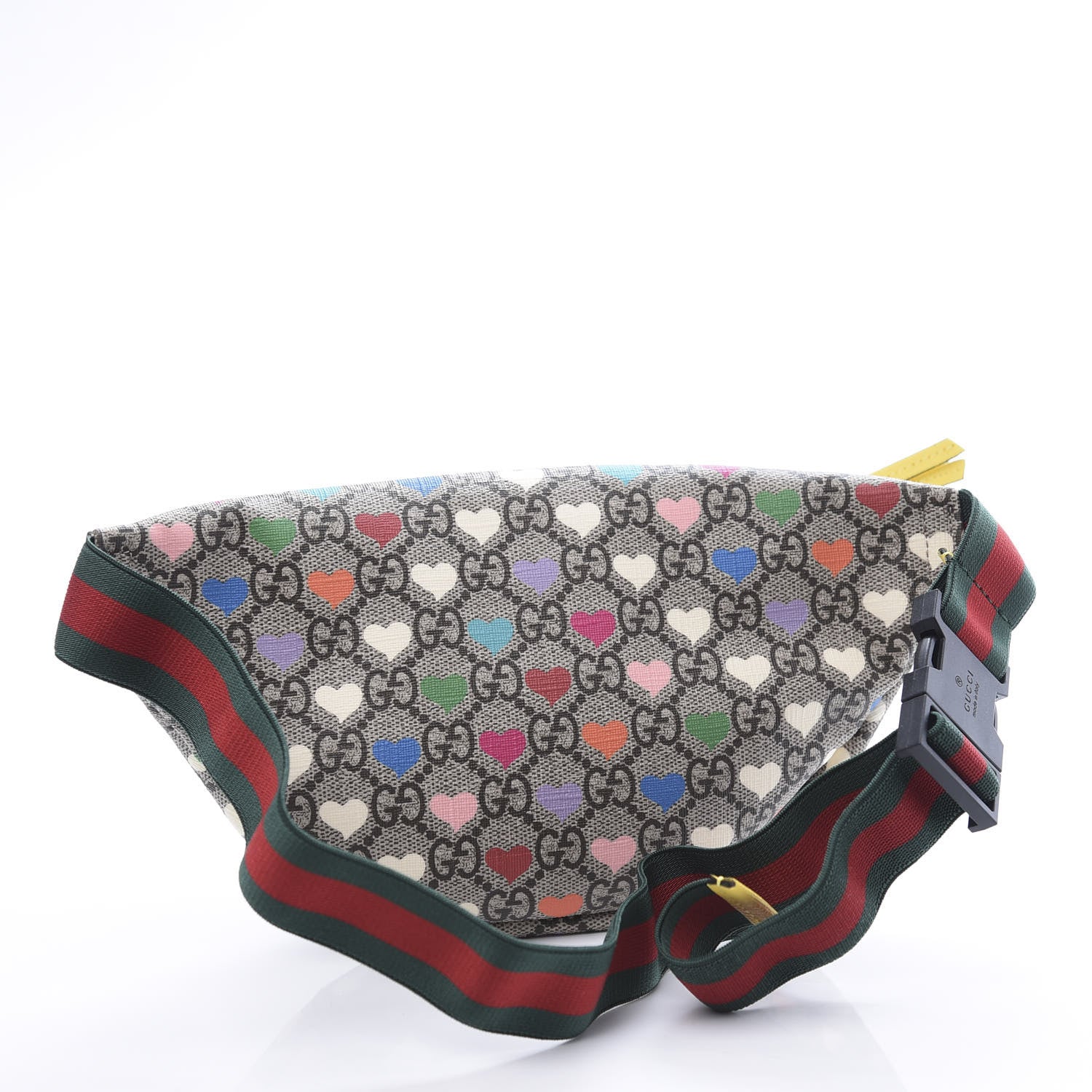 Gucci Soft GG Supreme Monogram Hearts Web Childrens Belt Bag Beige Ebony Multicolor Freesia 2 of 10