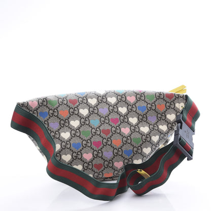 Gucci Soft GG Supreme Monogram Hearts Web Childrens Belt Bag Beige Ebony Multicolor Freesia 2 of 10