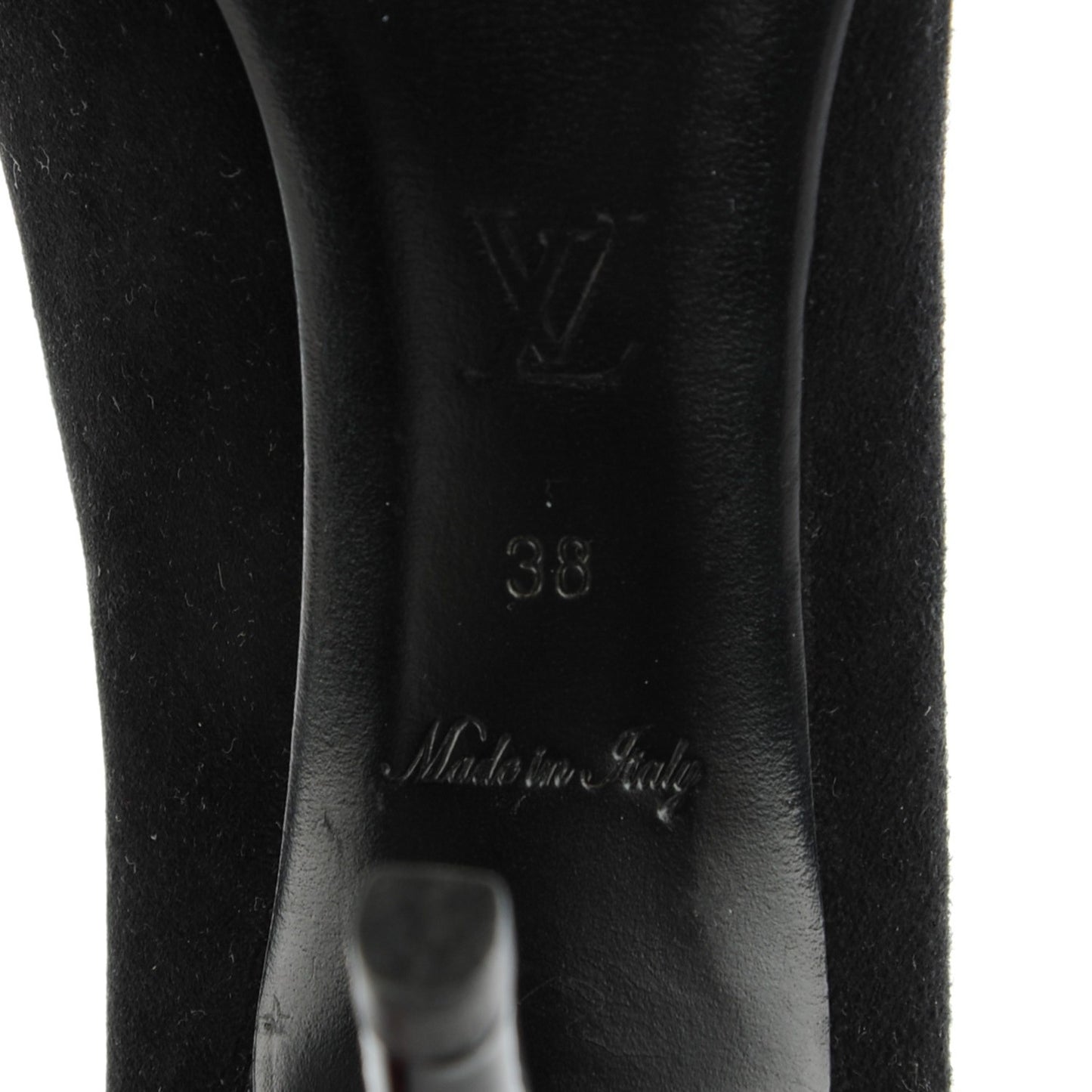 Suede Monogram Roses Pumps 38 Black