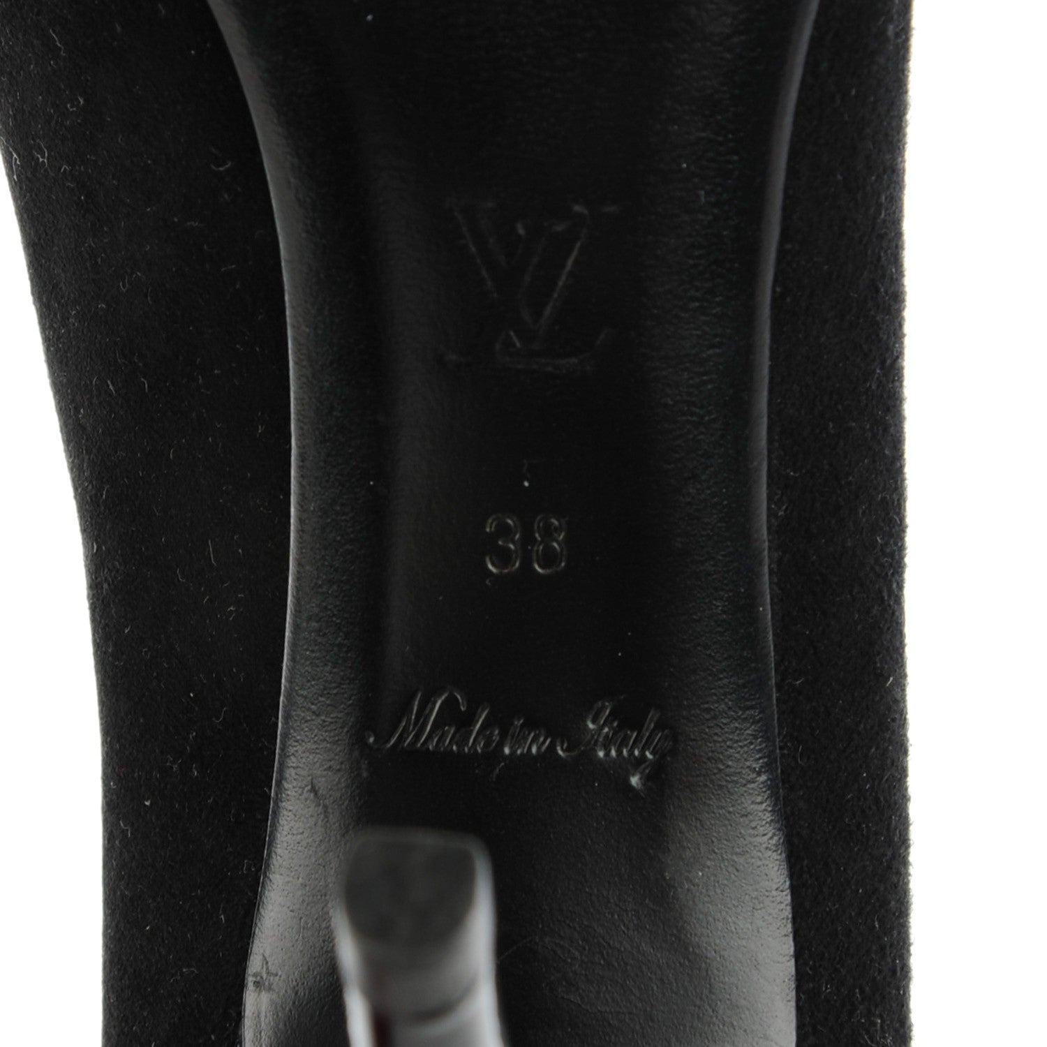 Louis Vuitton Suede Monogram Roses Pumps 38 Black 9 of 10