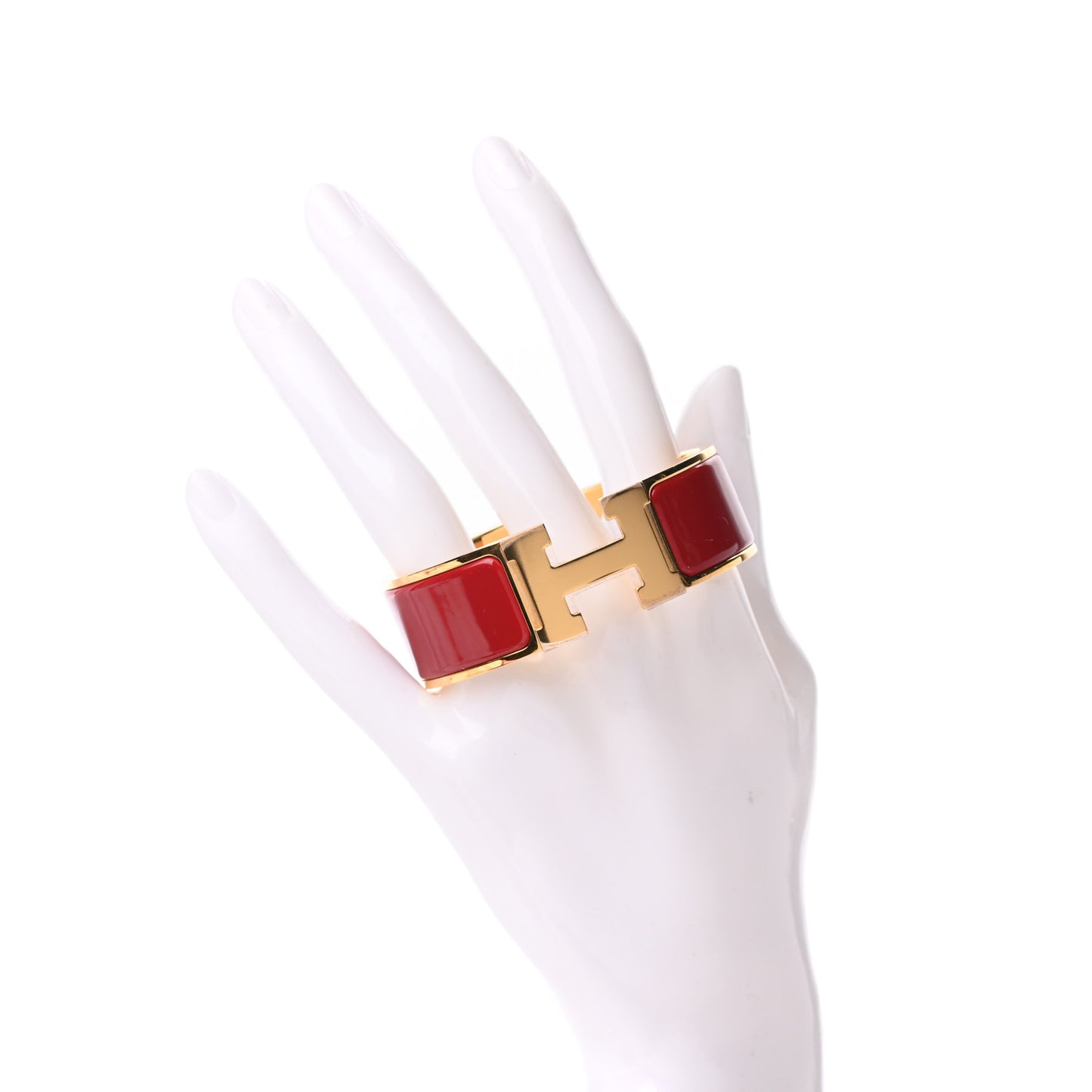 Enamel Wide Clic Clac H Bracelet PM Red