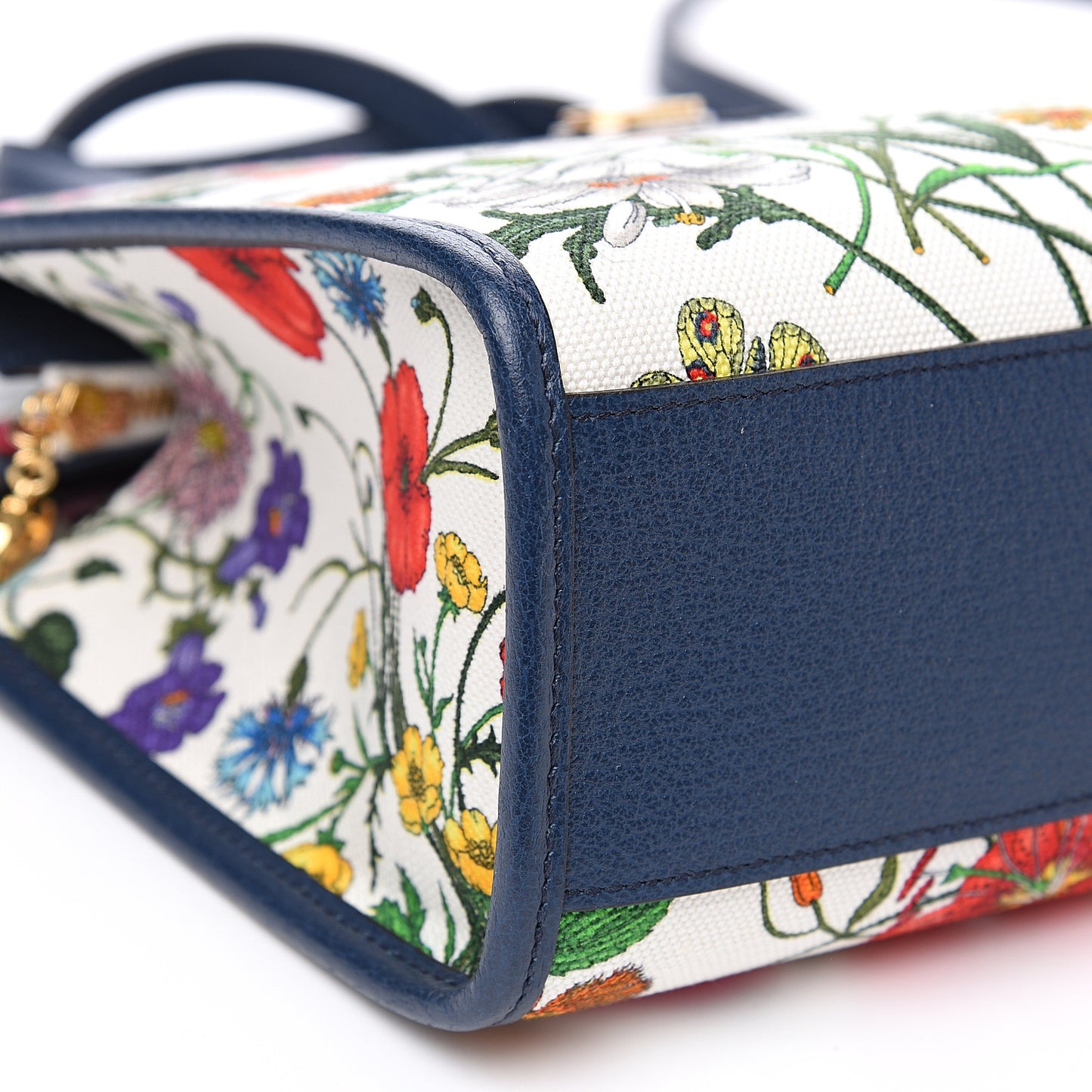 Canvas Medium Flora Tote White Multicolor Blue Agata