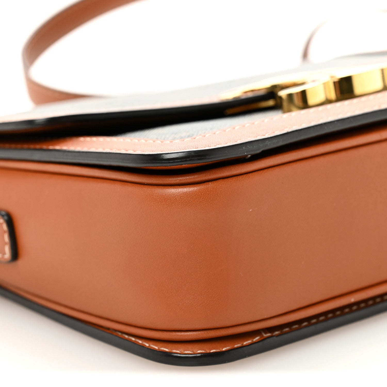 Celine Calfskin Triomphe Canvas Teen Triomphe Bag Tan 10 of 12