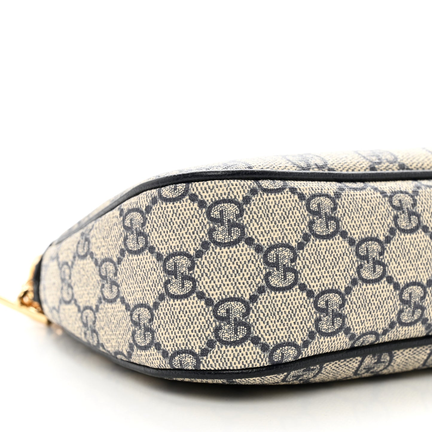 GG Supreme Monogram Textured Dollar Calfskin Web Small Ophidia GG Handbag Beige Blue
