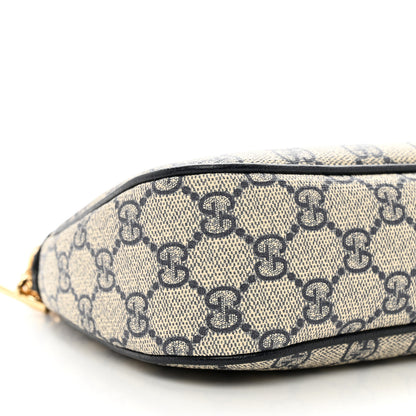 Gucci GG Supreme Monogram Textured Dollar Calfskin Web Small Ophidia GG Handbag Beige Blue 9 of 10