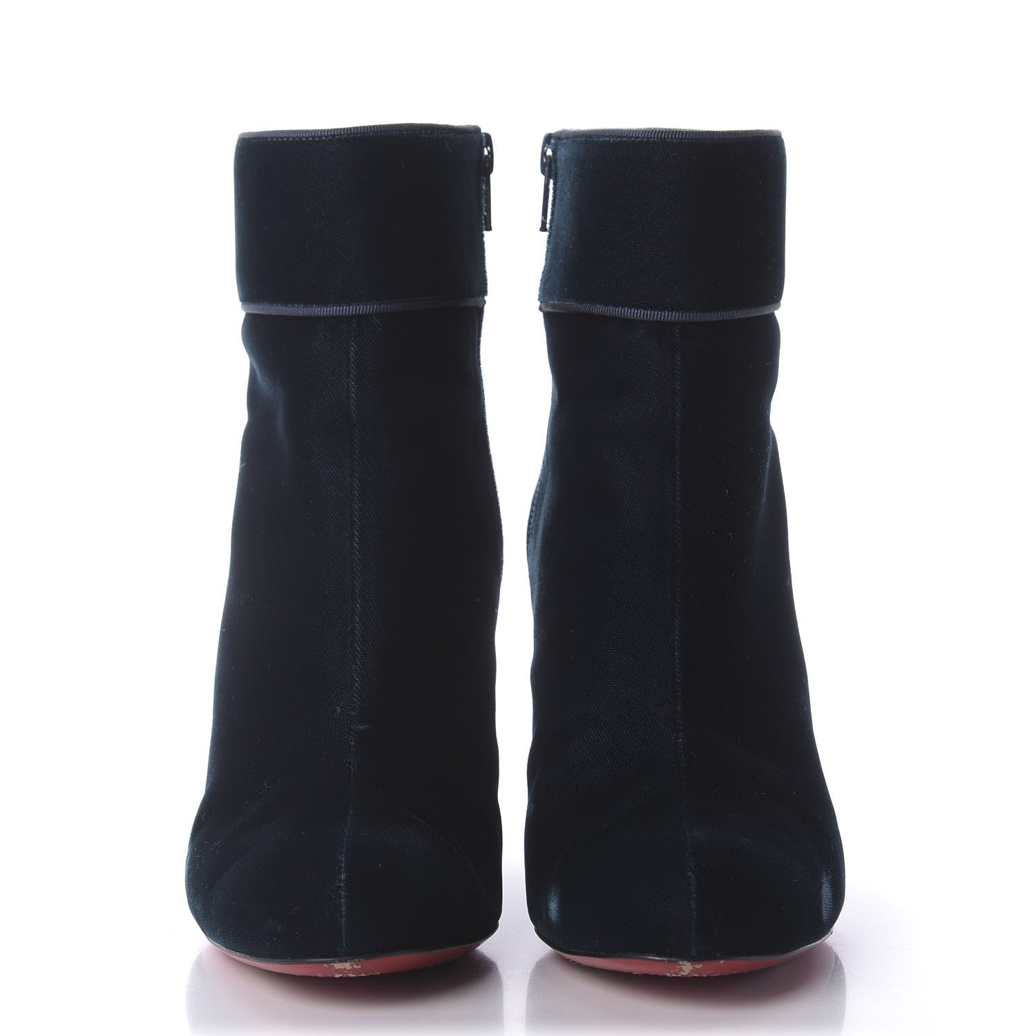 Christian Louboutin Veau Velours Moulamax 85 Booties 38.5 Petrol 2 of 8