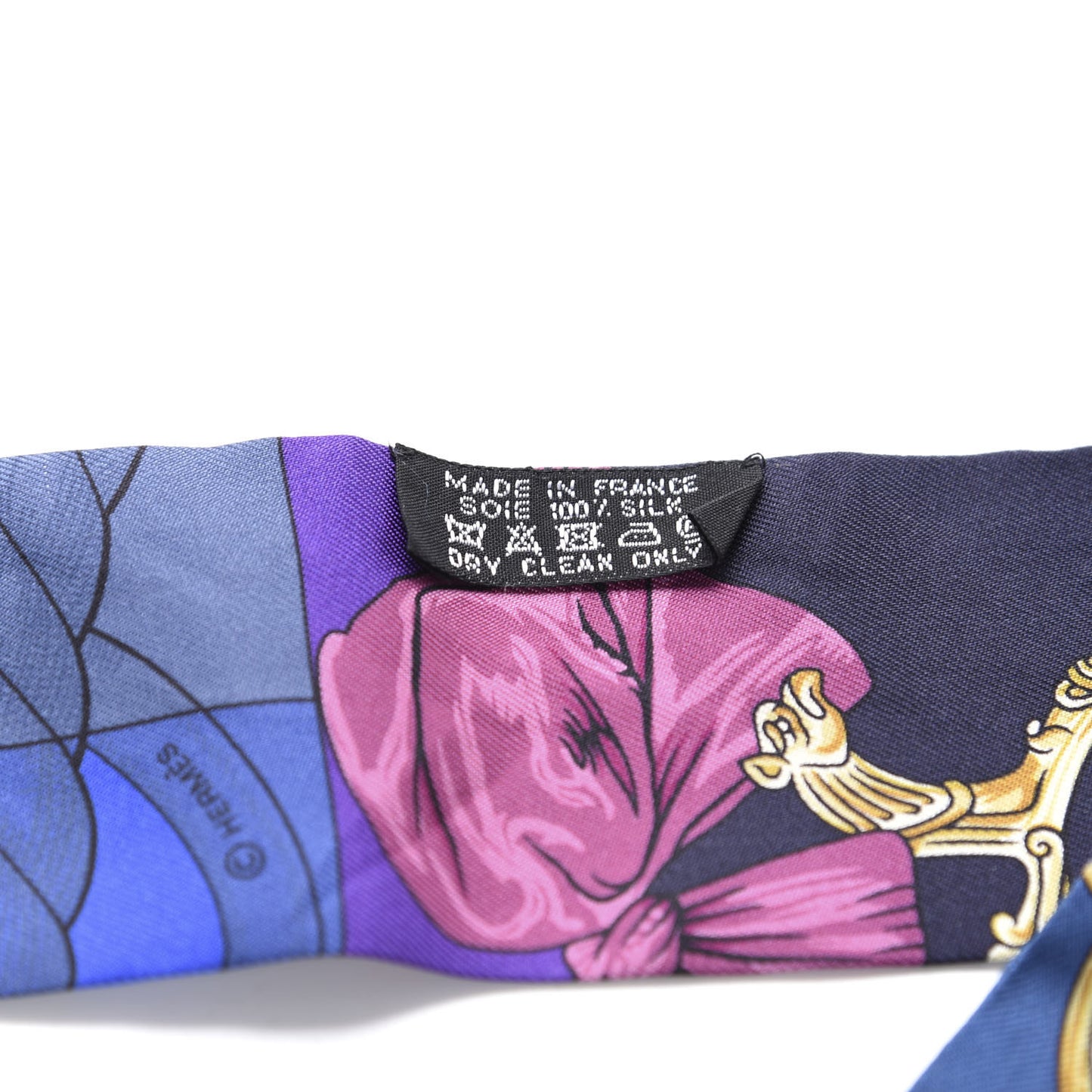 Silk Cavalleria D'Etriers Twilly Violet Bleu Rose