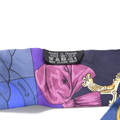 Hermes Silk Cavalleria D'Etriers Twilly Violet Bleu Rose 2 of 4