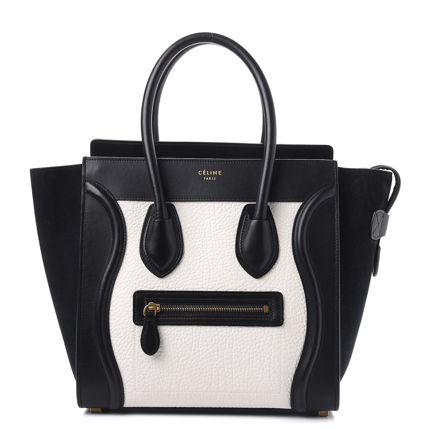 Bullhide Calfskin Micro Bi-Color Luggage Black White