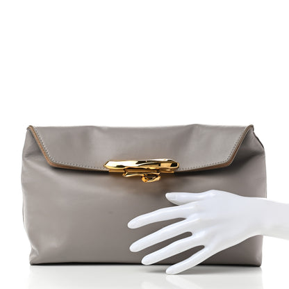 Alexander McQueen Nappa Skull Four Ring Clutch Beige 2 of 9