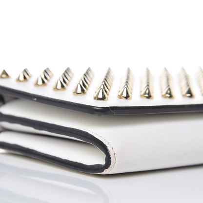 Christian Louboutin Calfskin Macaron Spiked Flap Wallet White 12 of 15