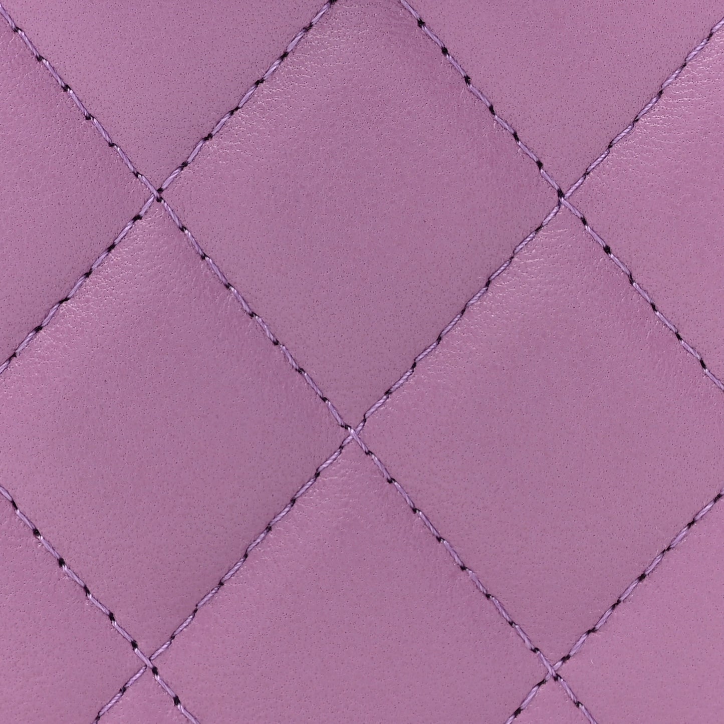 Lambskin Quilted Round Clutch With Chain Purple