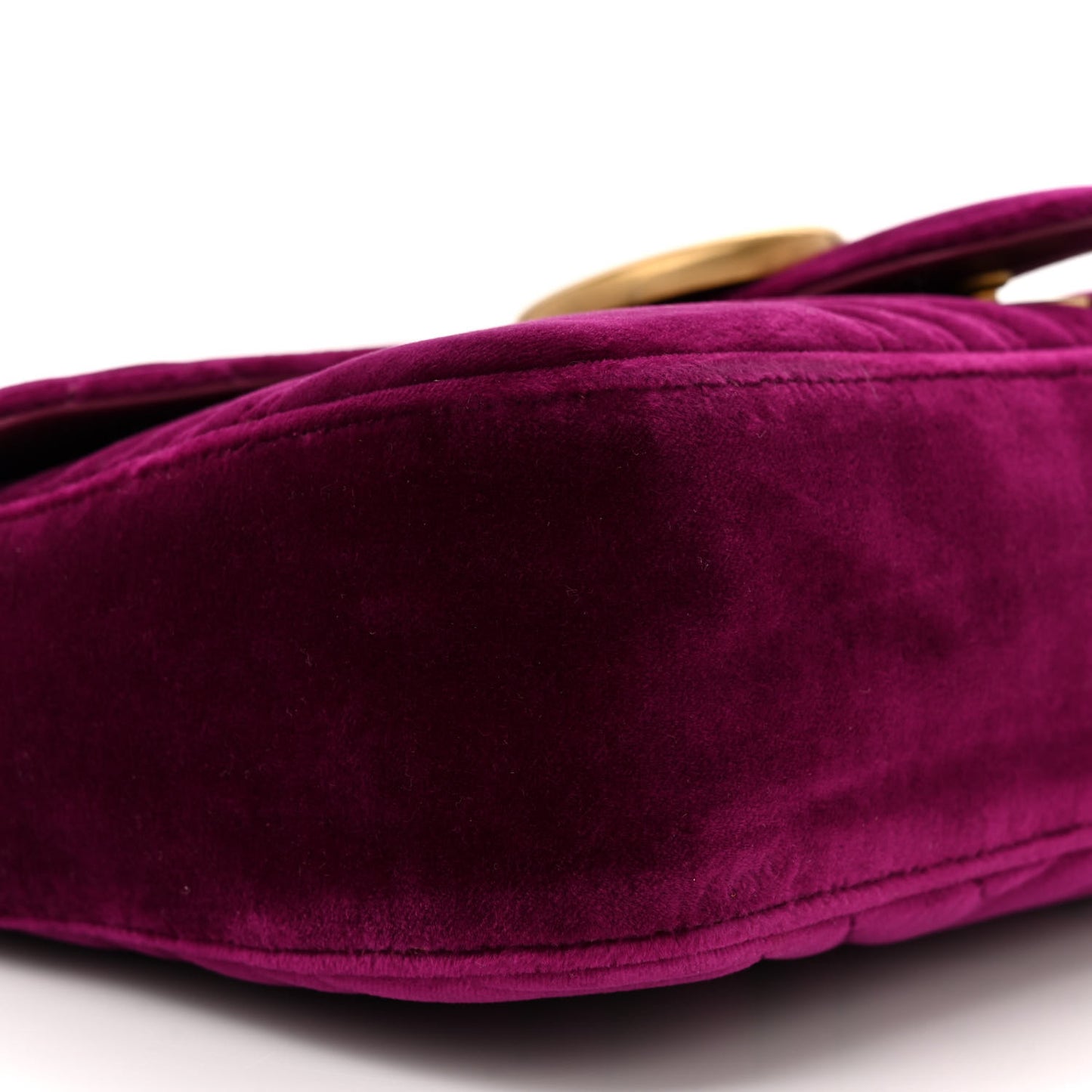 Velvet Matelasse Medium GG Marmont Shoulder Bag Fuchsia Violet Cyclamen