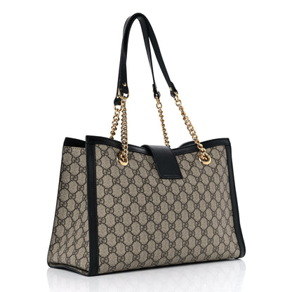 Gucci GG Supreme Monogram Medium Padlock Tote Black 3 of 12