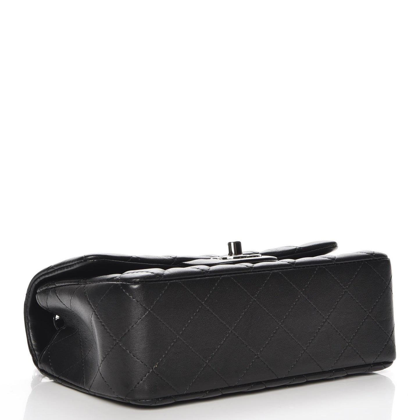 Lambskin Quilted Mini Rectangular Flap Black