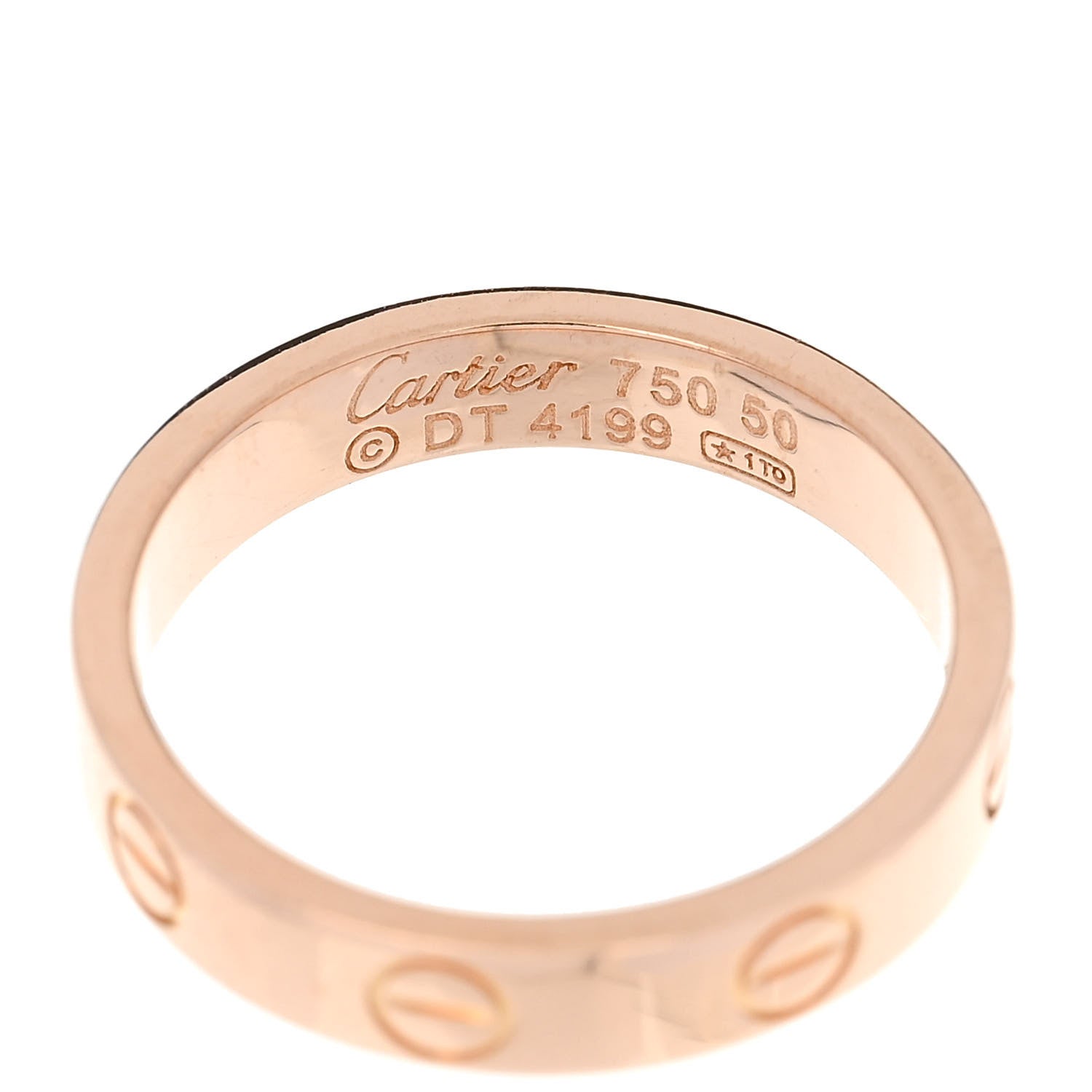 Cartier 18K Pink Gold 3.5mm LOVE Wedding Band Ring 50 5.5 4 of 4
