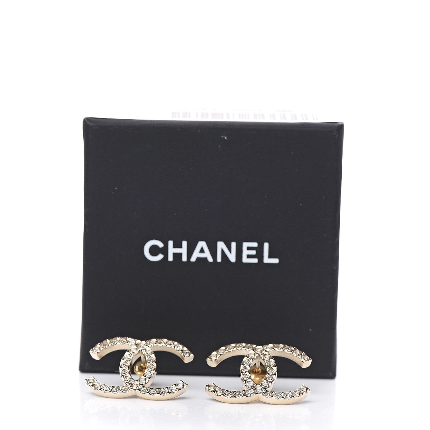 Chanel Baguette Crystal High Society CC Earrings Gold 5 of 5