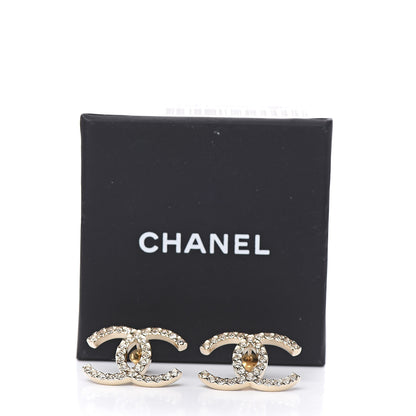 Chanel Baguette Crystal High Society CC Earrings Gold 5 of 5