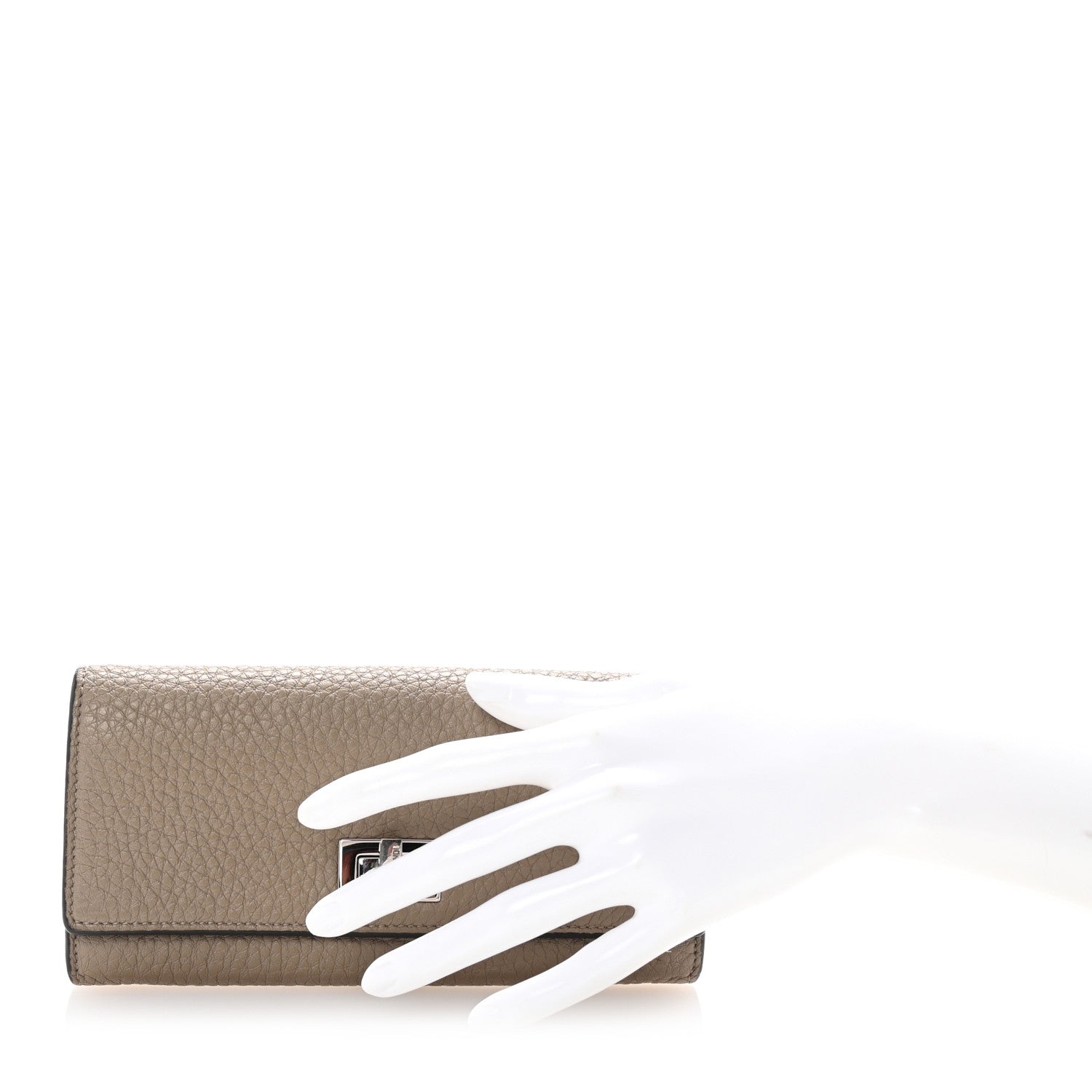 Fendi Cuoio Romano Vitello Grace Selleria Peekaboo Continental Wallet Corda 2 of 7