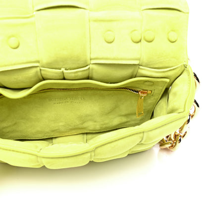 Bottega Veneta Suede Maxi Intrecciato Padded Chain Cassette Crossbody Bag Kiwi 4 of 5